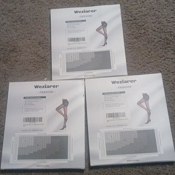 Weziarer Nude Control Top Pantyhose reinforce toes Sz L ( 3pks 6prs) NEW - Picture 5 of 6